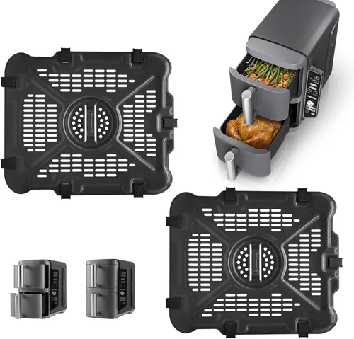 Vista 10 de Sartén para freidora de aire Ninja Foodi DZ401 DZ550 10QT DualZone Freidoras de aire, placa de repuesto para freidora de aire, accesorios
