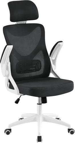 Vista 10 de Yaheetech Silla de oficina ergonómica con reposacabezas, soporte lumbar Negro