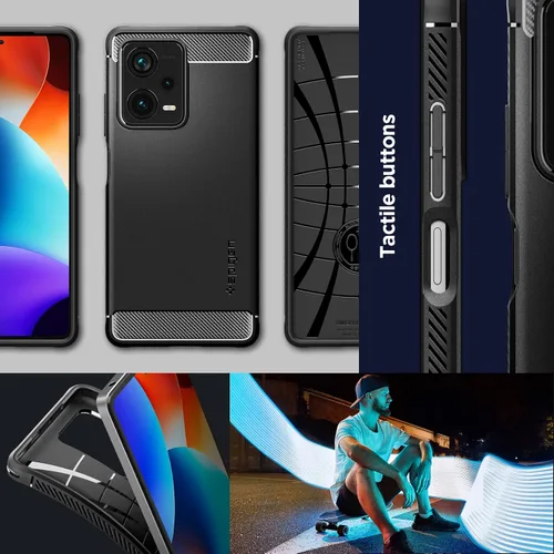 Vista 7 de Spigen Rugged Armor - Funda diseñada para Redmi Note 12 Pro Plus (2023), color negro mate
