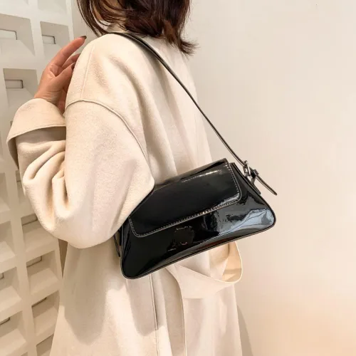 Vista 2 de Monederos metálicos para mujer, bolso de noche, bolso plateado, Y2K, brillante hobo cruzado, bolso de hombro, bolso de mano