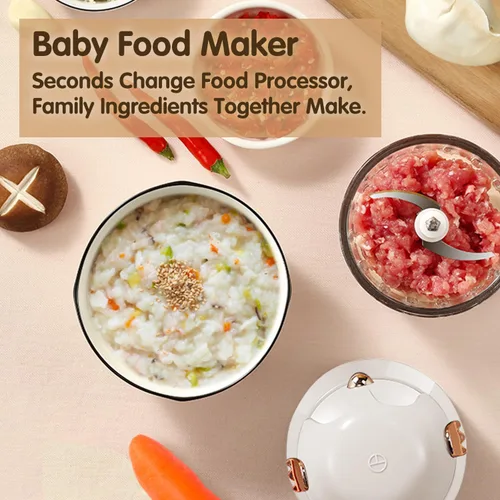 Vista 7 de Fabricante de Alimentos para Bebés - Procesador y Mezclador para Comidas Frescas, Frutas, Verduras, Carne y Puré (Blanco)