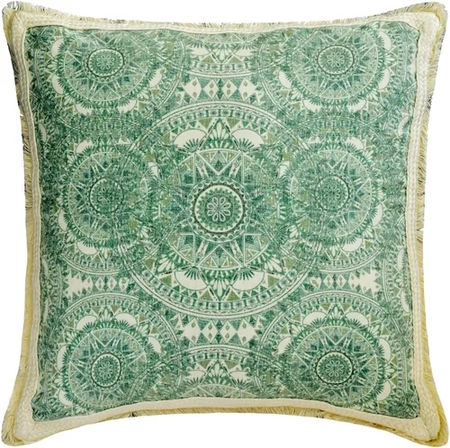 Vista 6 de The HomeCentric Fundas de almohada decorativas con bordes de 12 x 12 pulgadas Funda de cojín de seda de arte moderno Fundas de almohada verdes