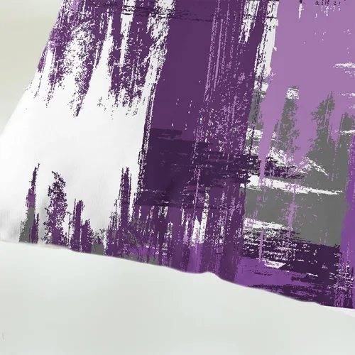 Vista 6 de CaliTime Fundas de almohada decorativas de 16 x 16 pulgadas, paquete de 2 fundas de cojín acogedoras de vellón entrelazadas con pinceladas de Morado