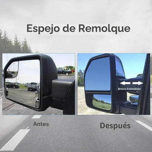 Vista 8 de espejo para remolque para Ford F150 Pickup Truck 2015 2016 2017 2018 2019 2020, luces de señal de giro LED, sensor de temperatura, desempañado Ford