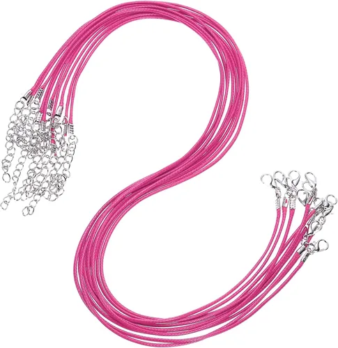 Vista 104 de MECCANIXITY 10 cordones de collar encerado de 18 pulgadas, cadena de collar a granel con cierre de 0.059 in de cuerda de cuero encerado para hacer