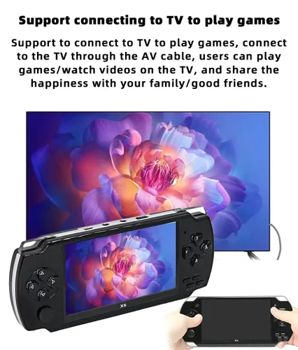 Vista 6 de JXD Handheld Game Console 4.3 inch 8GB Built in 2000 Games for Multiple Simulators X6 Retro Video Game Console Mp3/4/Ebook TV Out Mini Hand Portable
