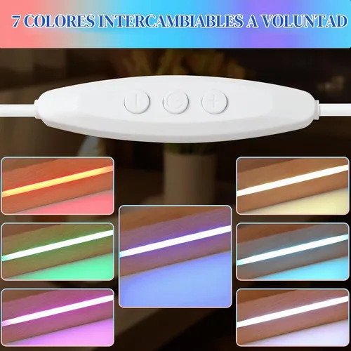 Vista 5 de EATAKWARD 4 piezas de pedestal de exhibición de luz rectangular de madera de 5.9", base de exhibición LED de madera con luces coloridas atenuables