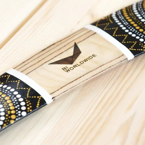 Vista 6 de Boomerang de madera hecho a mano "Silver Sun", boomerang personalizado, 100% devoluciones, boomerang real, regalo premium