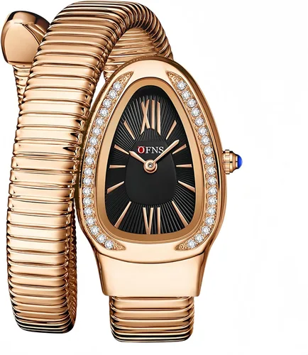 Vista 15 de OFNS Relojes de Serpiente para Mujeres Reloj de Pulsera Tipo Brazalete de Lujo con Forma de Serpiente con Diamantes de Cuarzo Esfera con Números