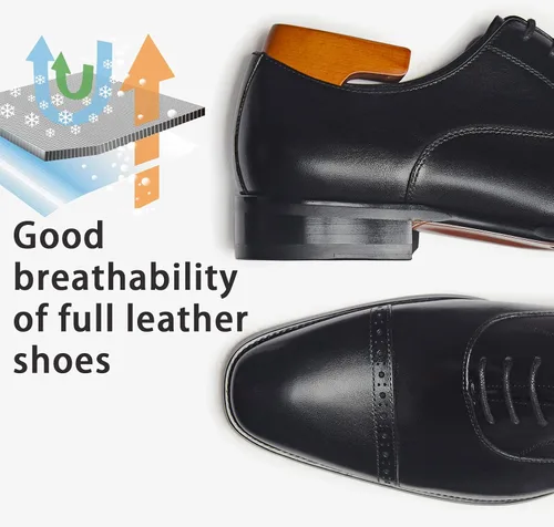Vista 5 de Zapatos de vestir cómodos y formales Oxford para hombre de cuero genuino
