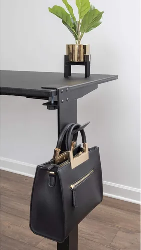 Vista 4 de Stand Up Desk Store - Gancho para colgar los auriculares, la mochila o la bolsa bajo el escritorio. Se fija con la abrazadera en el escritorio