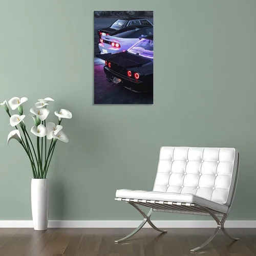 Vista 5 de Pósteres de coches JDM R35 rápidos y deportivos para decoración de pared de dormitorio, decoración estética para dormitorio de hombres, arte
