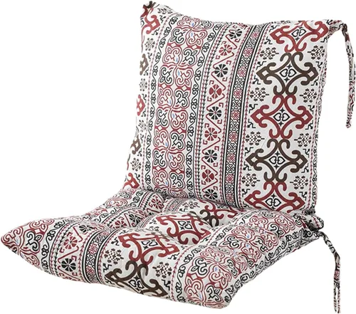 Vista 22 de Cojín para silla de respaldo alto, cojines y cojines de silla de alta calidad, cojín de respaldo y asiento con lazos para patio, jardín, oficina