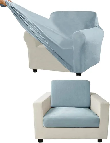 Vista 129 de Funda para Sofá de Terciopelo, Fundas Elásticas para Sofá para Funda Principal Separada/Respaldos y Cojines de Asiento, Funda para Sofá, para Fundas