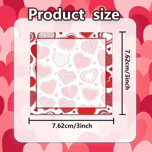 Vista 2 de 9 Piezas Notas Adhesivas de Corazón Notas Adhesivas de Corazón de San Valentín Autoadhesivas Blocs de Notas Adhesivas de San Valentín Pegajosas