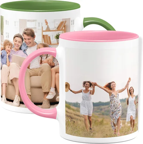 Vista 13 de Taza de café con foto personalizada, 11 onzas, color negro, con imagen envolvente, texto, taza de cerámica personalizada con imagen, taza