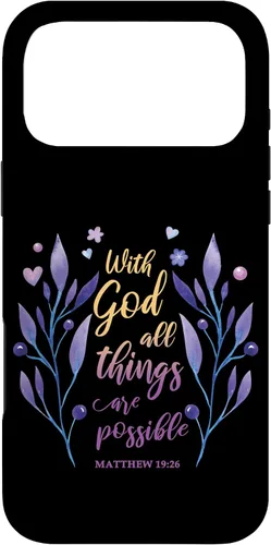 Vista 22 de with God All Things are Possible Matthew 19:26 Christian Case for iPhone 16