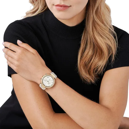 Vista 6 de Michael Kors - Reloj Parker de acero inoxidable con detalles de diamantes