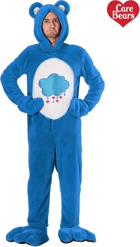 Vista 2 de Deluxe Care Bears - Disfraz de oso gruñón para adultos, overol con capucha con guantes y fundas para zapatos, con licencia