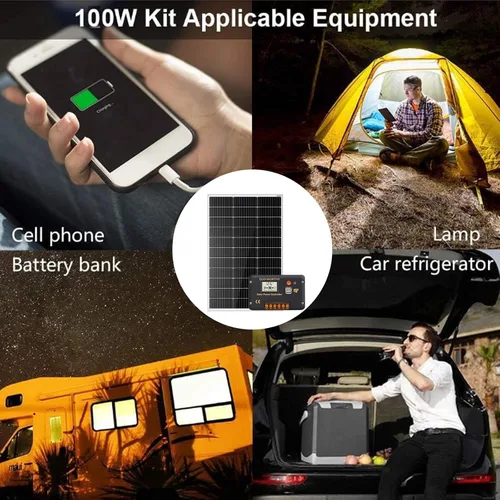 Vista 8 de ECO-WORTHY Kit de panel solar de 100 vatios y 12 voltios para batería de autocaravana, barco, remolque, cabaña de jardín, cobertizo del hogar: panel