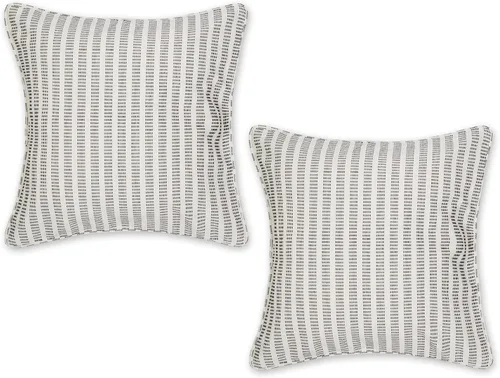 Vista 9 de DII Colección de fundas de almohada, algodón reciclado, cremallera oculta, 18x18, Dobby Plus, blanco roto, 2 piezas