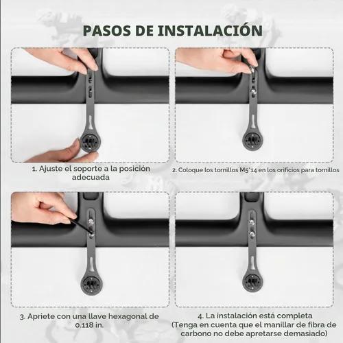 Vista 6 de ROCKBROS Soporte para computadora de bicicleta en la parte delantera compatible con mesas de reloj convencionales, equipado con múltiples tipos