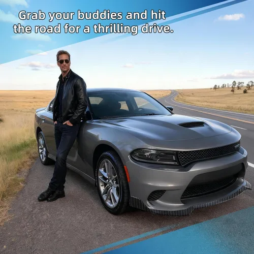 Vista 5 de Labio de Parachoques Delantero Compatible con Dodge Charger SE RT SRT GT 2015-2023 Estilo Deportivo Labio Alerón de Parachoques Delantero Divisor