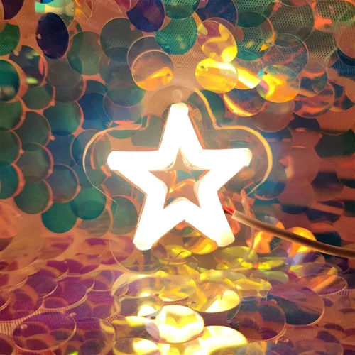 Vista 2 de Letrero de neón con USB Power Star, letrero de luz de neón personalizado para dormitorio, hogar, decoración de pared, decoración de fiesta LED