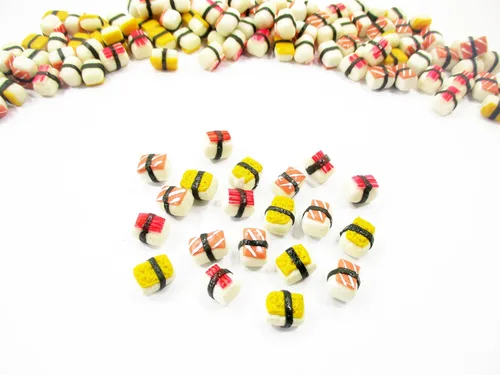 Vista 4 de Casa de muñecas Comida 10 Japonés Sushi Nigiri Miniature Food 14991 Japanese sushi nigiri food clay, tiny 10 loose seafood rice delicacies packs