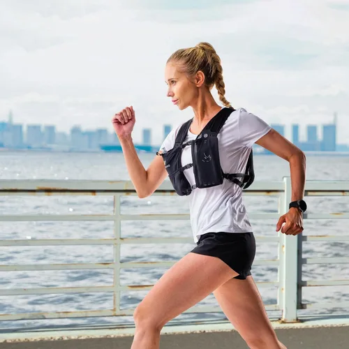 Vista 9 de Chaleco para correr con Botella Blanda de 350 ML de TPU, Chaleco Pequeño de Agua para Correr - Correas de Pecho Ajustables, Chaleco Ligero