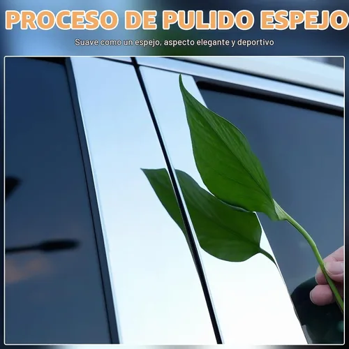 Vista 5 de Juego de 4 postes de pilar de acero inoxidable para puerta plateada compatible con Ford F-150 Super Crew Cab 2004-2014 Lincoln Mark LT 2004-2014