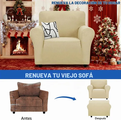 Vista 3 de MAXIJIN Funda elástica para silla con brazos, 1 pieza para sofá o silla de estar, funda antideslizante (31-46 pulgadas), protector de muebles que se