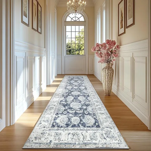 Vista 182 de jinchan Fiora - Alfombra lavable de área pequeña, alfombra de entrada floral de medio círculo de 2 x 3, tapete de media luna de pelo bajo, suave