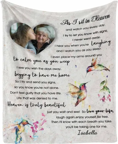Vista 27 de Manta de memoria amorosa personalizada, no Longer be My Side but Forever in My Heart
