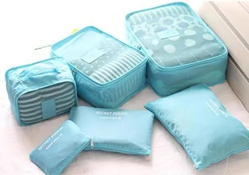 Vista 4 de King&Pig 6pcs Viaje Organizador Bolsas Impermeable Equipaje Ropa Acabado Bolsa (gris)