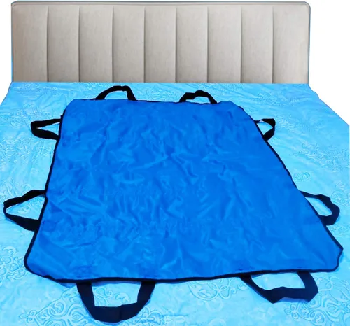 Vista 4 de Almohadilla posicionada para cama con asas de 48" X 40", protector de colchón para incontinencia, forro de ropa de cama con correas para fácil