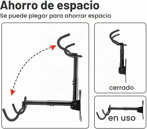 Vista 4 de UU-Major Soporte de pared para bicicleta, colgador de bicicleta resistente, gancho de bicicleta montado para pared de garaje, soporte horizontal