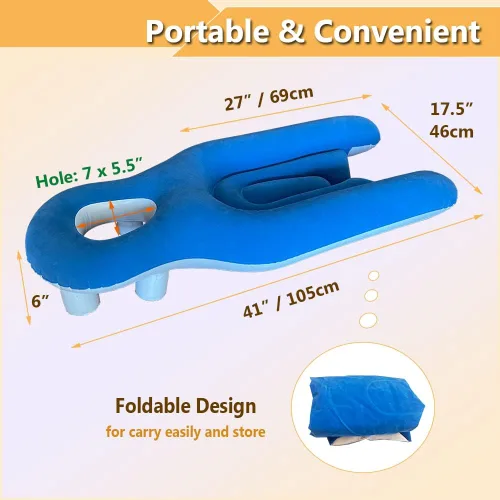 Vista 5 de Almohada boca abajo después de cirugía ocular, almohada propensa con agujero para el brazo para dormir, desprendimiento de retina, recuperación