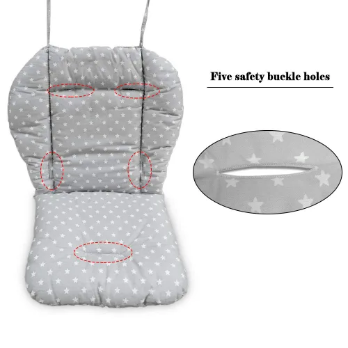 Vista 4 de Twoworld Cojín para silla alta, cojín de asiento de bebé grueso grande para silla de bebé, funda de almohadilla transpirable (gris de moda)