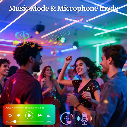 Vista 6 de Bombillas LED inteligentes Meliya, cambio de color regulable y temporización, WiFi y Bluetooth inteligentes, compatibles con Alexa y Google