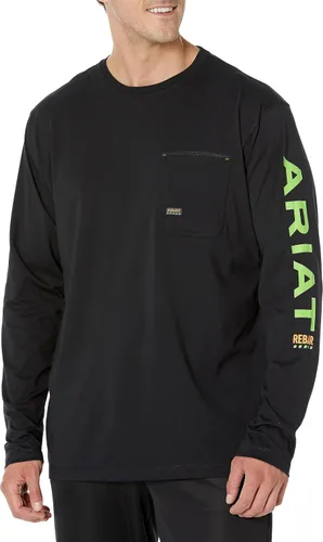 Vista 15 de Ariat Hombres Rebar Workman Logo Manga Larga Cuello Redondo Aguacate/Haya