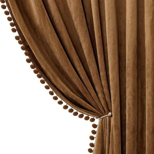 Vista 17 de Benedeco - Cortinas de terciopelo burdeos para ventana de dormitorio con pompón, cortinas de lujo súper suaves, oscurecimiento y aislamiento térmico