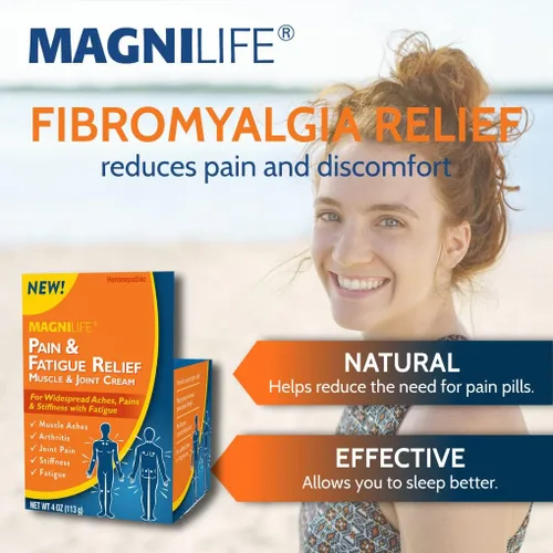 Vista 3 de MagniLife Crema para aliviar el dolor y la fatiga, alivio de acción rápida para la fibromialgia, artritis, dolores musculares y dolor