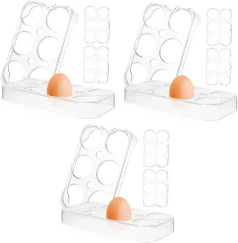 Vista 10 de Zerodeko 8 estantes de almacenamiento de huevos, bandejas de almacenamiento de huevos, puerta lateral del refrigerador, organizador de huevos
