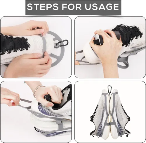 Vista 4 de Clip para calzado, soporte portátil de silicona para zapatos, clip para mochila, funda de calzado, accesorio deportivo para deportes y, Gris