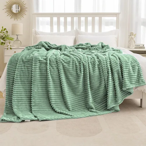 Vista 26 de MIULEE Manta de forro polar, duradera, afelpada, extra suave, cálida, acogedora, manta de franela a rayas rojas burdeos para sofá, cama, 30 x 40