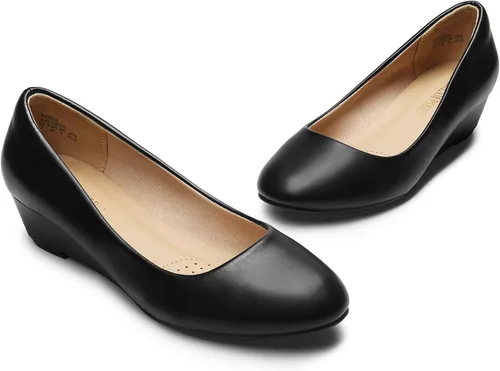 Vista 2 de DREAM PAIRS Zapatos de tacón de cuña media Debbie para mujer
