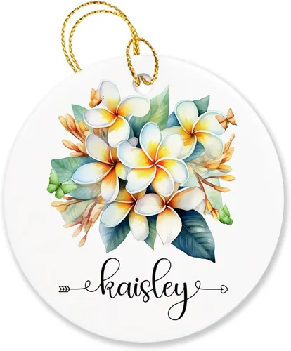 Vista 36 de Adorno personalizado de flor de azalea para la primera Navidad, adorno personalizado de Azalea 1ª Navidad, recuerdo de flores para amigos, regalo