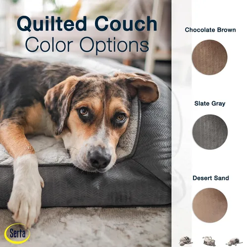 Vista 6 de Serta Cama ortopédica acolchada tipo sofá para perros - Marrón chocolate (Pequeño)
