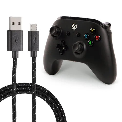 Vista 4 de Cable de carga para controlador Xbox One, cable de sincronización de datos micro USB 2.0 Play para Playstation 4, PS4 SlimPro, Samsung Galaxy